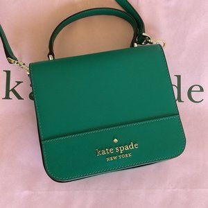 Kate Spade Staci Square Crossbody Saffiano Leather Wintergreen
